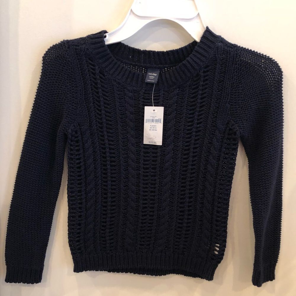 Navy blue knitted sweater